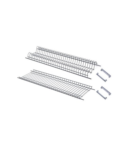 Scolapiatti Scolabicchieri Verniciato Grigio Supp Laterali Plt L.Cm 76