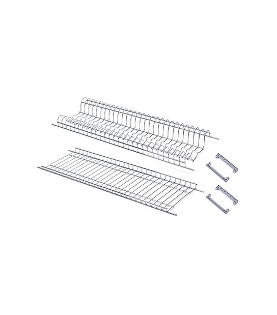 Scolapiatti Scolabicchieri Acciaio Cromato Supp Laterali Plt L.Cm 86