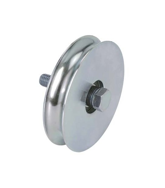 Combi Ruota Cancello A Fissare Gola Tonda 400 Combi Zincata + Cuscinetto Gola Mm 16 Mm 60