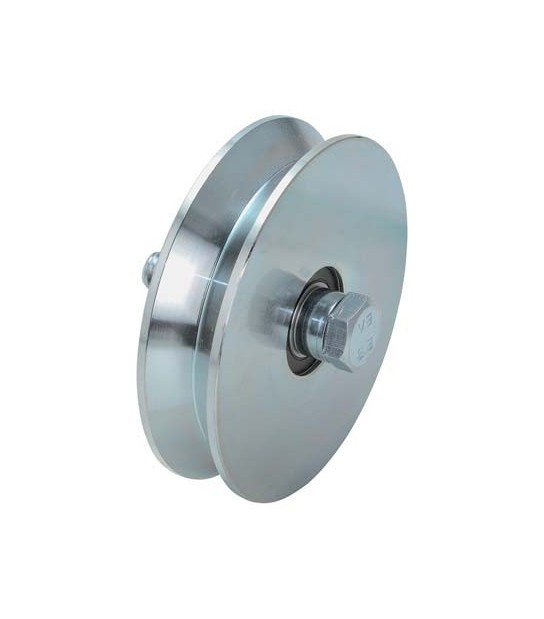 Combi Ruota Cancello A Fissare Gola V 407 Combi Zincata + Doppio Cuscinetto Mm 100
