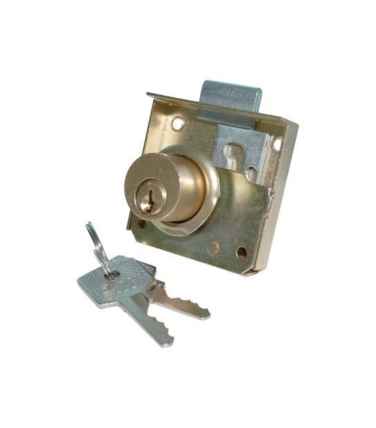 Mrcas Serratura A Cilindro X Mobili Da Applicare Acciaio D.Ottonato C.Ottone Mm 20X20 E.Mm 20