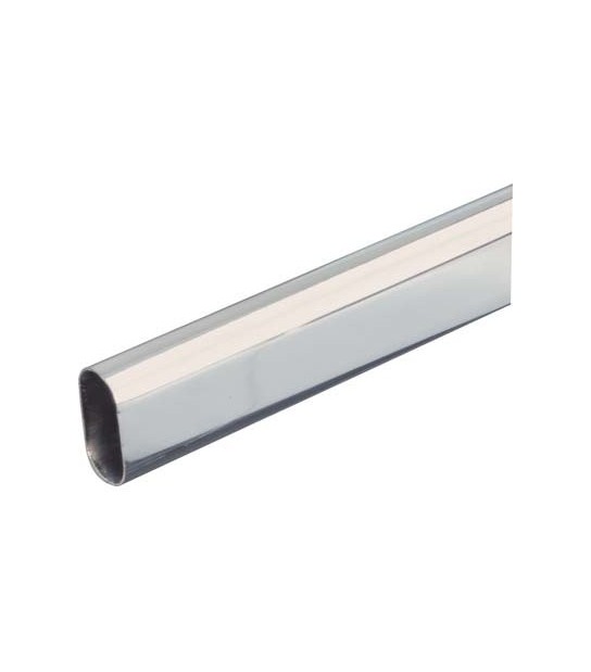 Tubo Armadio Ovale Cromato Acciaio Saldato Mm 30X15 Mt 2,1