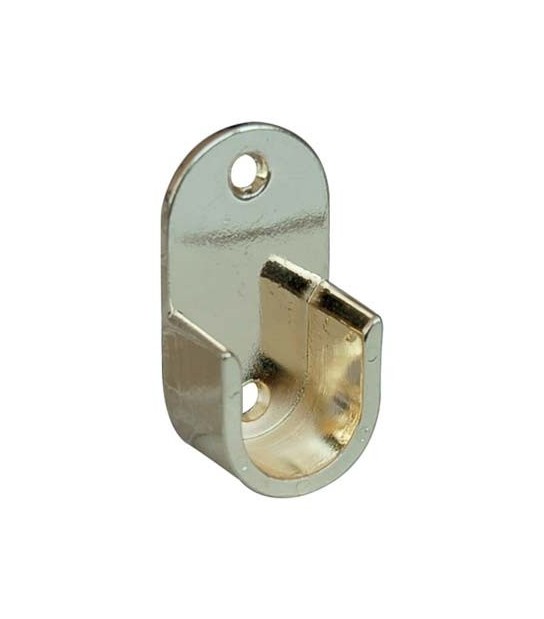 Reggitubo Armadio Tondo Laterale Zama Ottone Lucido Tubo Mm 18