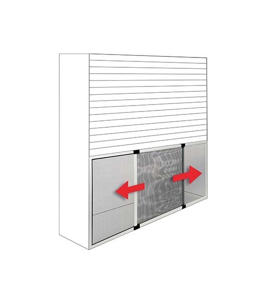 Effe Zanzariera Finestra Estensibile Effe Allum Argento Fibra Vetro/Pvc Cm 75/142 H.Cm 50