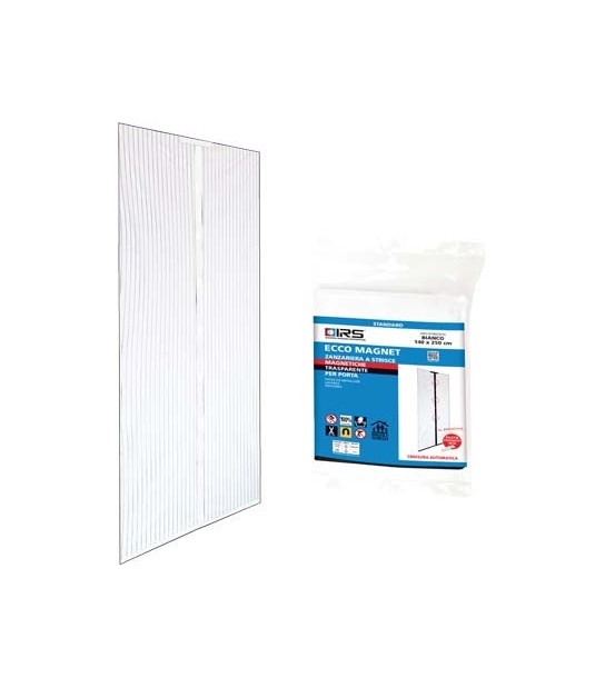 Irs Zanzariera Porta Ecco Magnet Irs Poliestere Bianco Pannelli 2 Cm 140 H.Cm 240