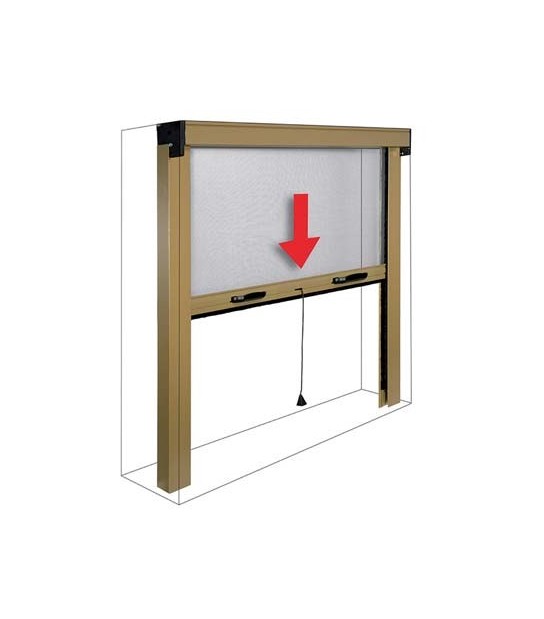 Irs Zanzariera Kit Finestra Sottile Irs Bianco Ral 9010 Fibra Vetro/Pvc Cm 100 H.Cm 160