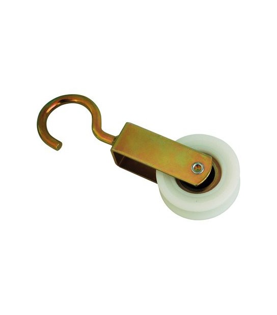 Carrucola Nylon + Cuscinetto + Gancio Zincato D.Mm 40