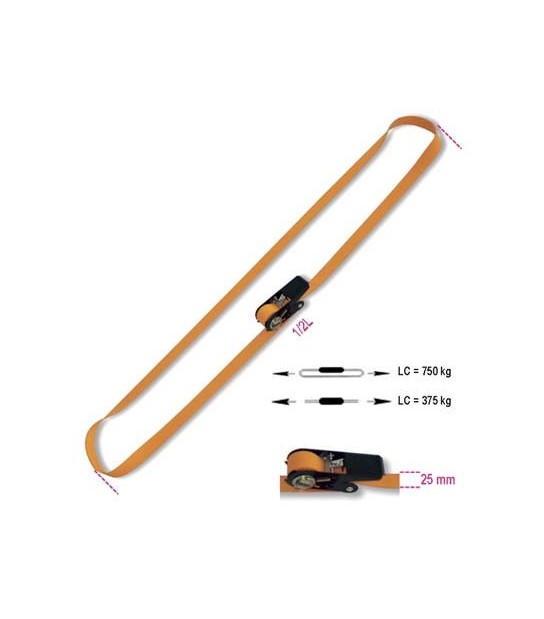 Robur Cinghia Ad Anello + Cric 8188C Robur L.Mt 5,0 H.Mm 25 Kg 375/750