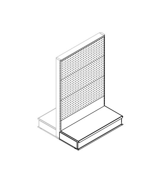 Trasformazione A Gondola Estensione Market Schienale Mix Ral 9016 Cm 100 H.Cm 155