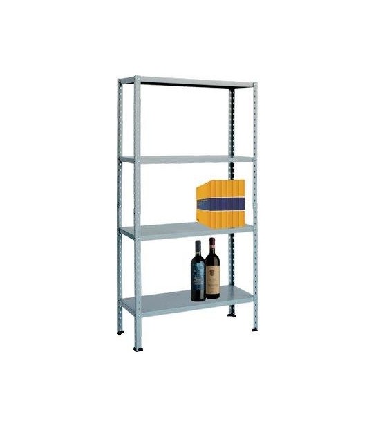 Prometal Scaffale Kit 4 Ripiani Aste Spezzate Prometal Vern Bianco Cm 30X80 H.Cm 151