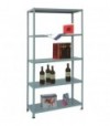 Prometal Scaffale Kit 5 Ripiani Aste Intere Prometal Vern Grigio Cm 40X100 H.Cm 200