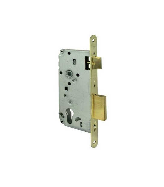 Logo Cisa Serratura Legno Infilare 5C631 Logo B.Tondo Ottonato F.Mm 22 F.Sagom M2+Scr E.Mm 50