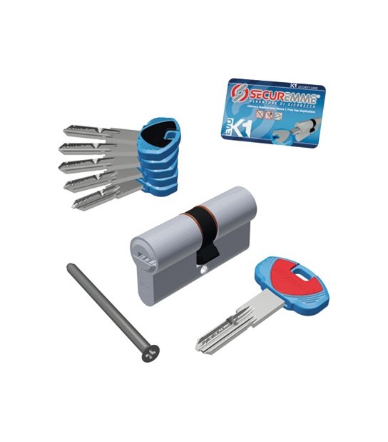 Securemme Cilindro Sagomato Evo K1 3100-C Securemme Ott.Nich.Satin Chiavi 5 Mm 80 35+45