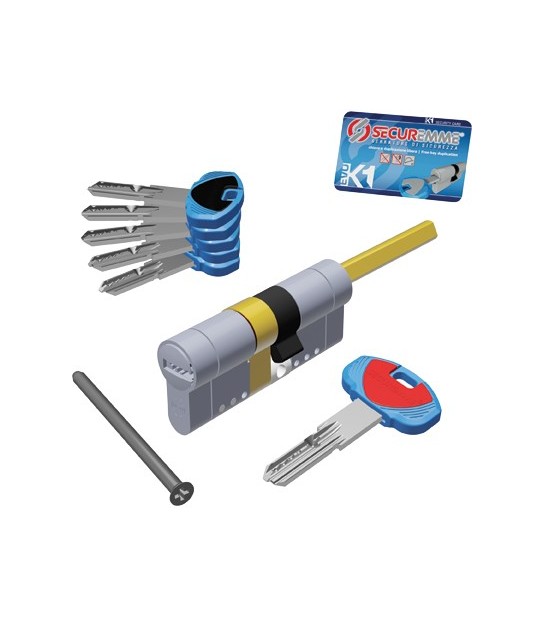 Securemme Cilindro Sagomato Evo K1 3100-Q Pomolo Securemme Ott.Nich.Satin Chiavi 5 Mm 65 30+35