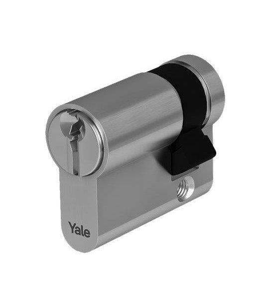 Yale Mezzo Cilindro Sagomato Y500 Yale Ottone Nichelato Chiavi 3 Camma Din Mm 50 40+10