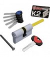 Securemme Cilindro Sagomato K2 3200-Q X Pomolo Securemme Ott.Nich.Satin Chiavi 5 Mm 60 30+30