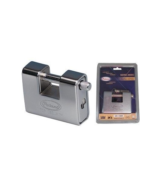 Potent Lucchetto Antiscasso Corazzato 110B Potent Ottone Acciaio Cromato Chiavi 3 Mm 80