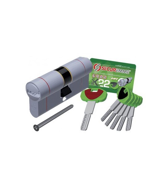 Securemme Cilindro Sagomato Evo K22 Top Securemme Ott.Nich.Satin Chiavi 5 Mm 62 31+31