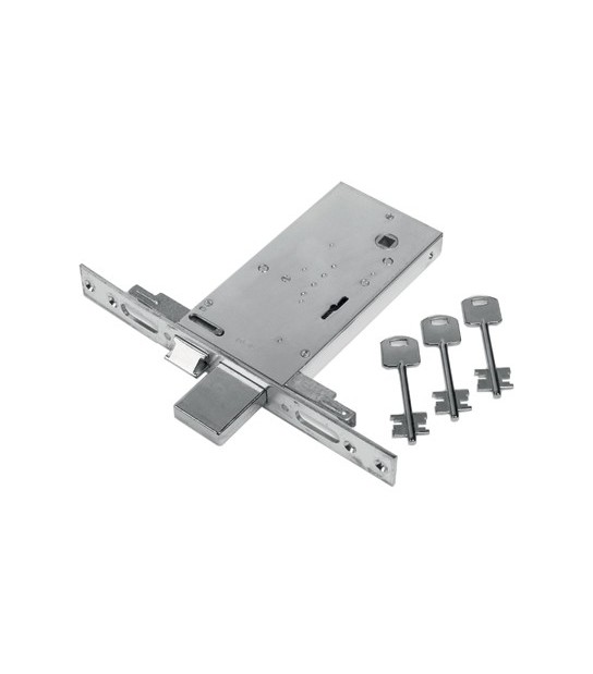 Feb Serratura Metallo Infilare 68 Feb B.Q Zinc F.Mm 25 Dm M4 Tripl+Scr H.Mm 81 E.Mm 90