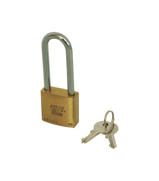 Iseo Lucchetto Arco Lungo Aditus Iseo Ottone Arco Cromato Chiavi 2 Mm 30X46