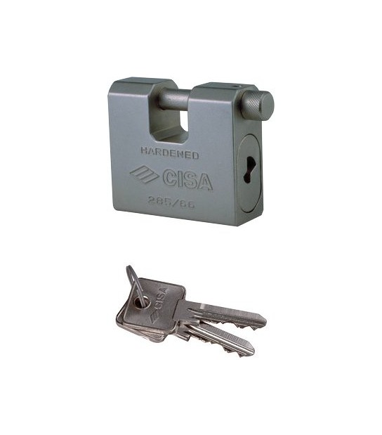 Cisa Lucchetto Antiscasso 2855L Cisa Acciaio Carbonitrurato Chiavi 2 Mm 66