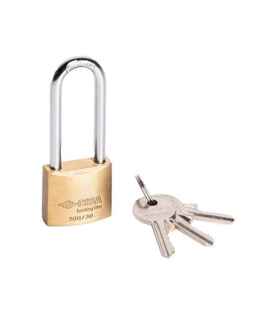 Cisa Lucchetto Arco Lungo Locking-Line Pop 20011 Cisa Ottone Arco Cromato Chiavi 3 Mm 50