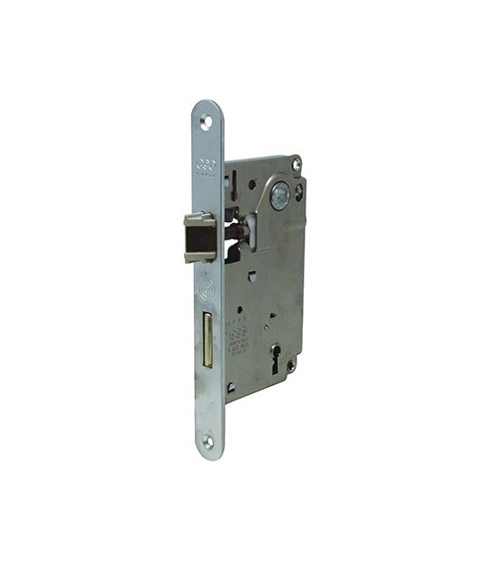 Agb Serratura Patent B.Tondo Cromo Opaco Centro Agb I.Mm 90 F.Mm 22 E.Mm 50