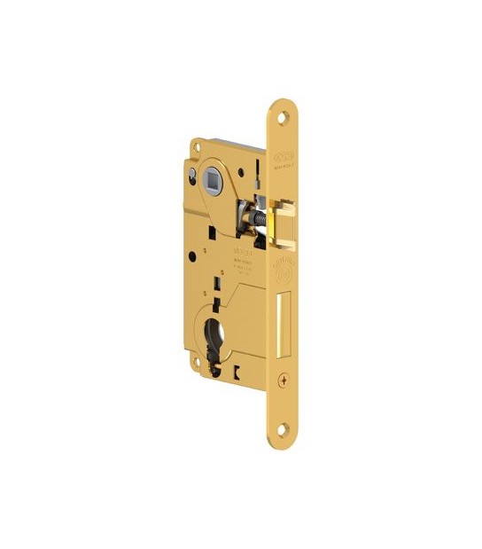 Agb Serratura Legno Infilare Centro Agb B.T Ottonato F.Mm 22 F.Sagom M2+Scr+Q8 E.Mm 50