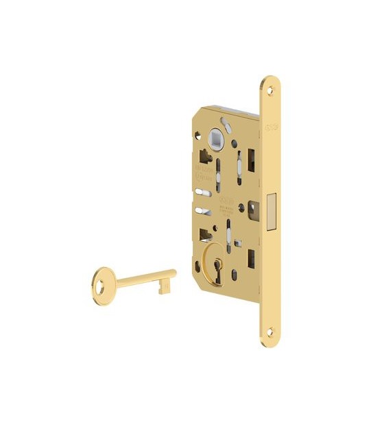 Agb Serratura Patent B.Tondo Ottonato Polaris Agb I.Mm 90 F.Mm 18 E.Mm 50