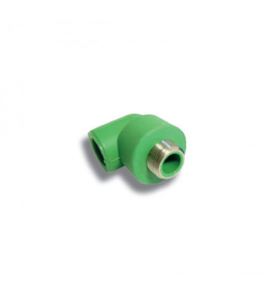 Prisma Gomito 90° Filettato Maschio PPR Verde PN25 25x3/4 mm.