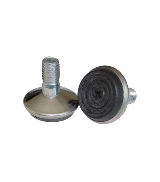 Piedino Regolabile X Mobili Nichelato/Gomma Base D.Mm 32 H.Mm 31 Mm 8X12