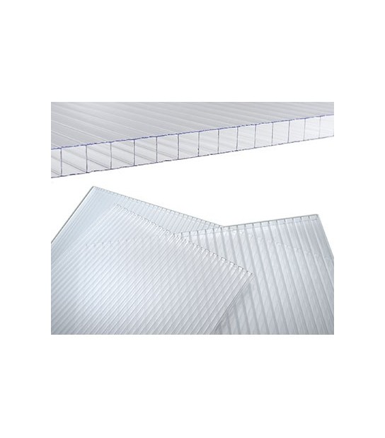 Lastra Alveolare Policarbonato Trasparente Cm 98X200 S.Mm 10