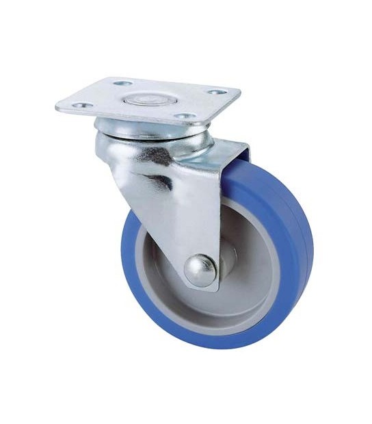 Valsecchi Ruota A Forcella Girevole 221 Avo A/Zincr/Gomma Blu P.Mm 40X40 D.Mm 40X18