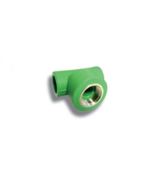 Prisma Raccordo a T Filettato Femmina PPR Verde PN25 32x3/4x32 mm.