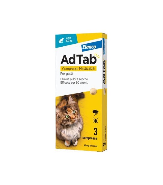 Elanco Antiparassitario Adtab Gatti Elanco Kg 2/8 Cf:Pz 3